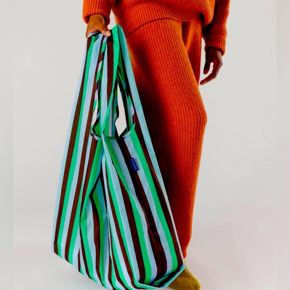 NWT Big Baggu in Mint 90s Stripe